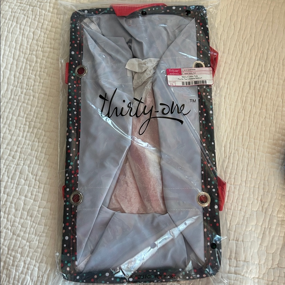 Thirty One medium utility tote.  Holly Dot